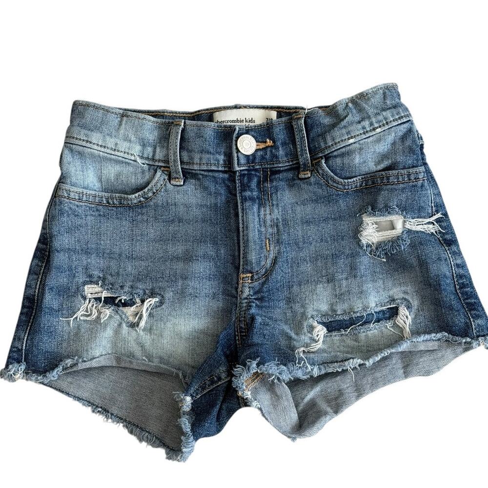 ABERCROMBIE KIDS Girls High Rise Relaxed Denim Distressed Shorts Size 7/8